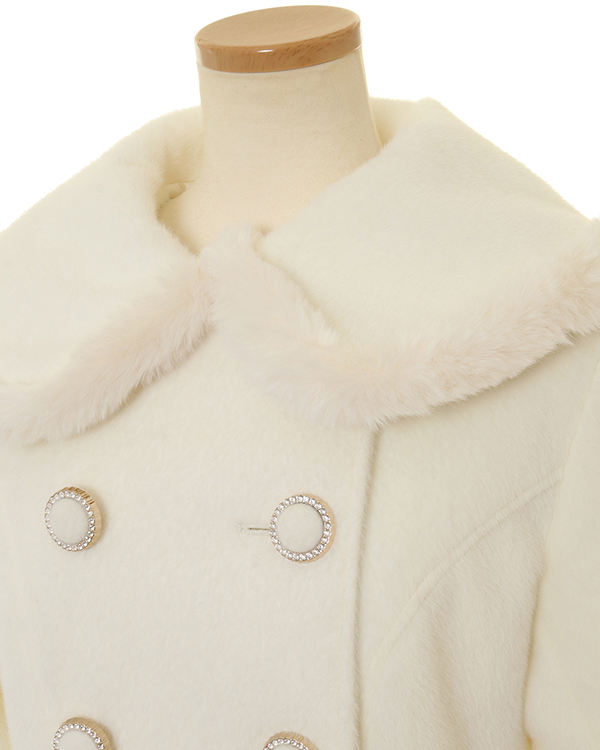 BUTTONED DOUBLE FACED COAT - Mink